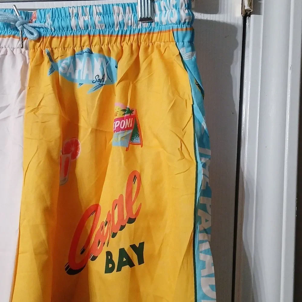 Paradise Inn Tropical Beachy Y2K lounge pajama set  shirt shorts  Sz 2XL  NWOT
